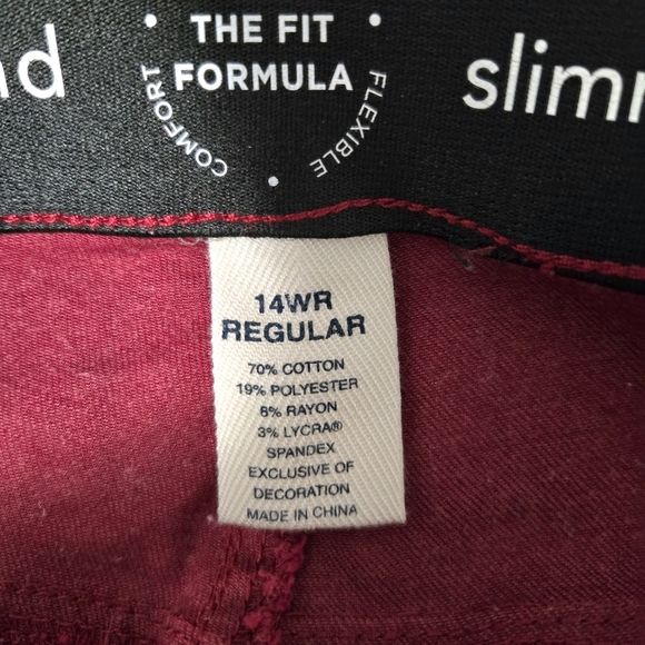 Westbound Woman dark red jeans. 14W - Picture 3 of 11